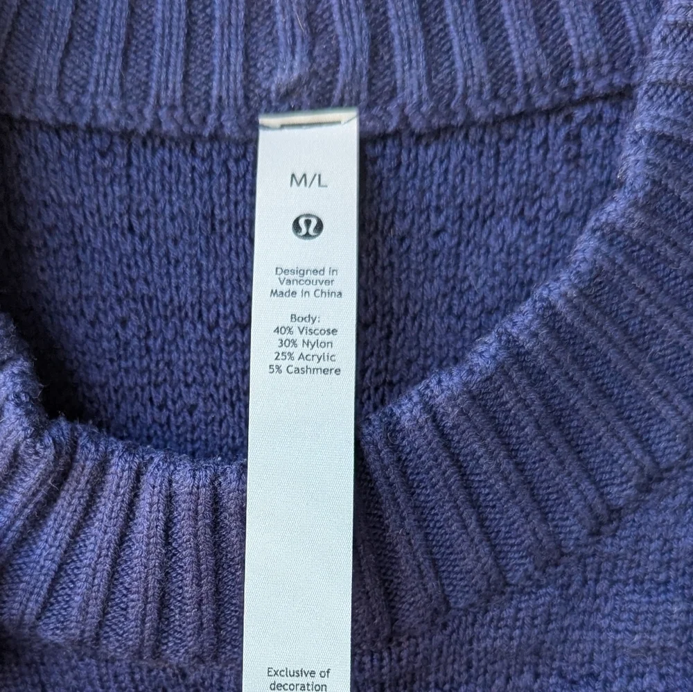 Lululemon Texture Play Crew Sweater Night Sea Blue Purple Size M/L